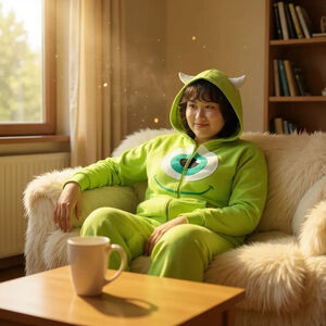 Disney Pixar MONSTER INC. Mike Wazowski Sleeping Adult One-Piece 1x 2x (14 -20)
